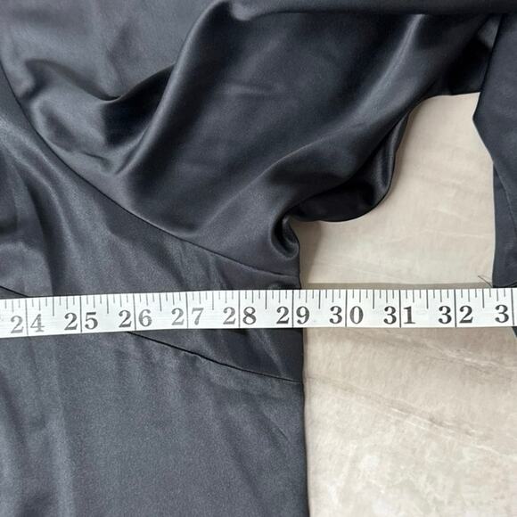 Lane Bryant Black Classic Satiny Button Down Boyfriend Shirt Size 28 No Peek NEW - Picture 9 of 12